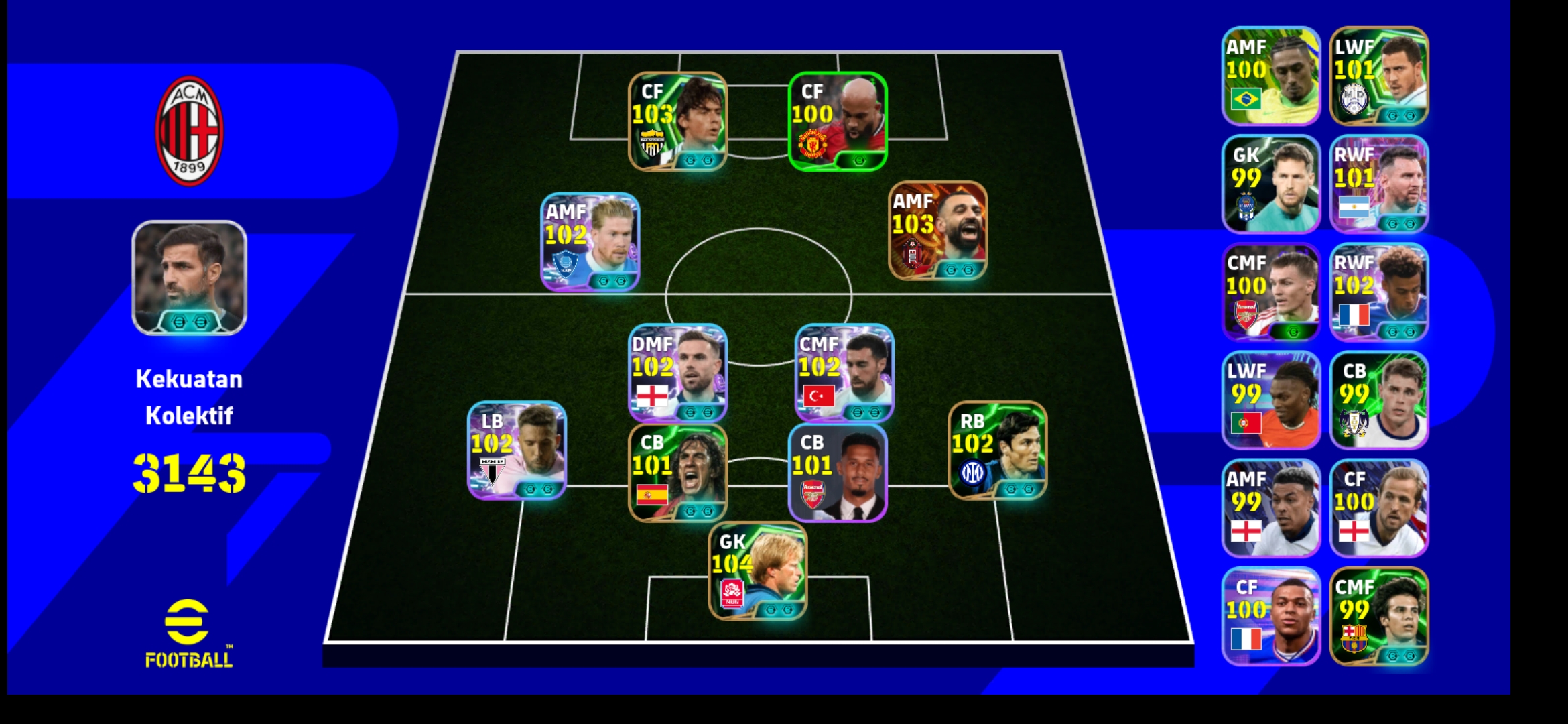 Jual Akun eFootball Gullit Milan